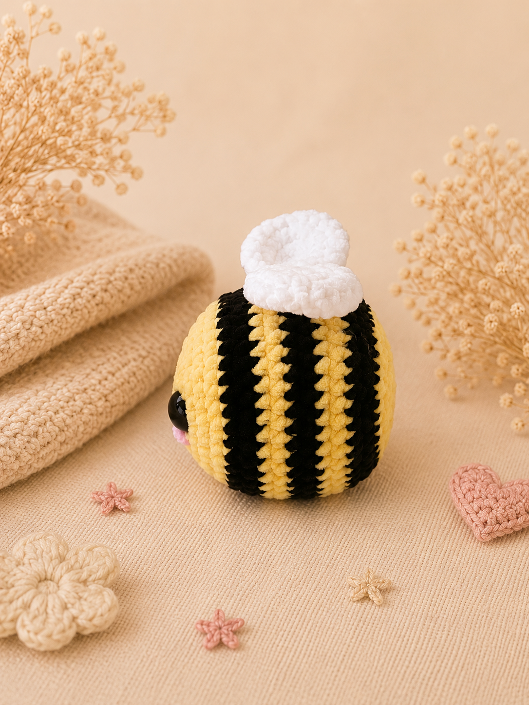Peluche Abeille au crochet - Fait main