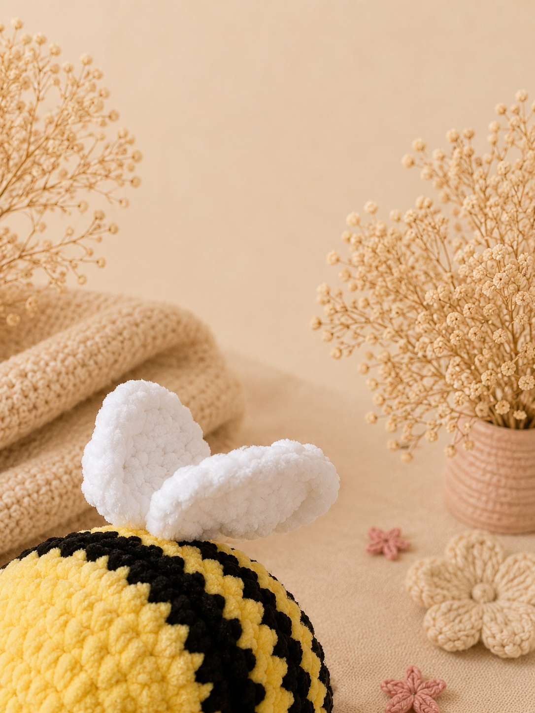 Peluche Abeille au crochet - Fait main