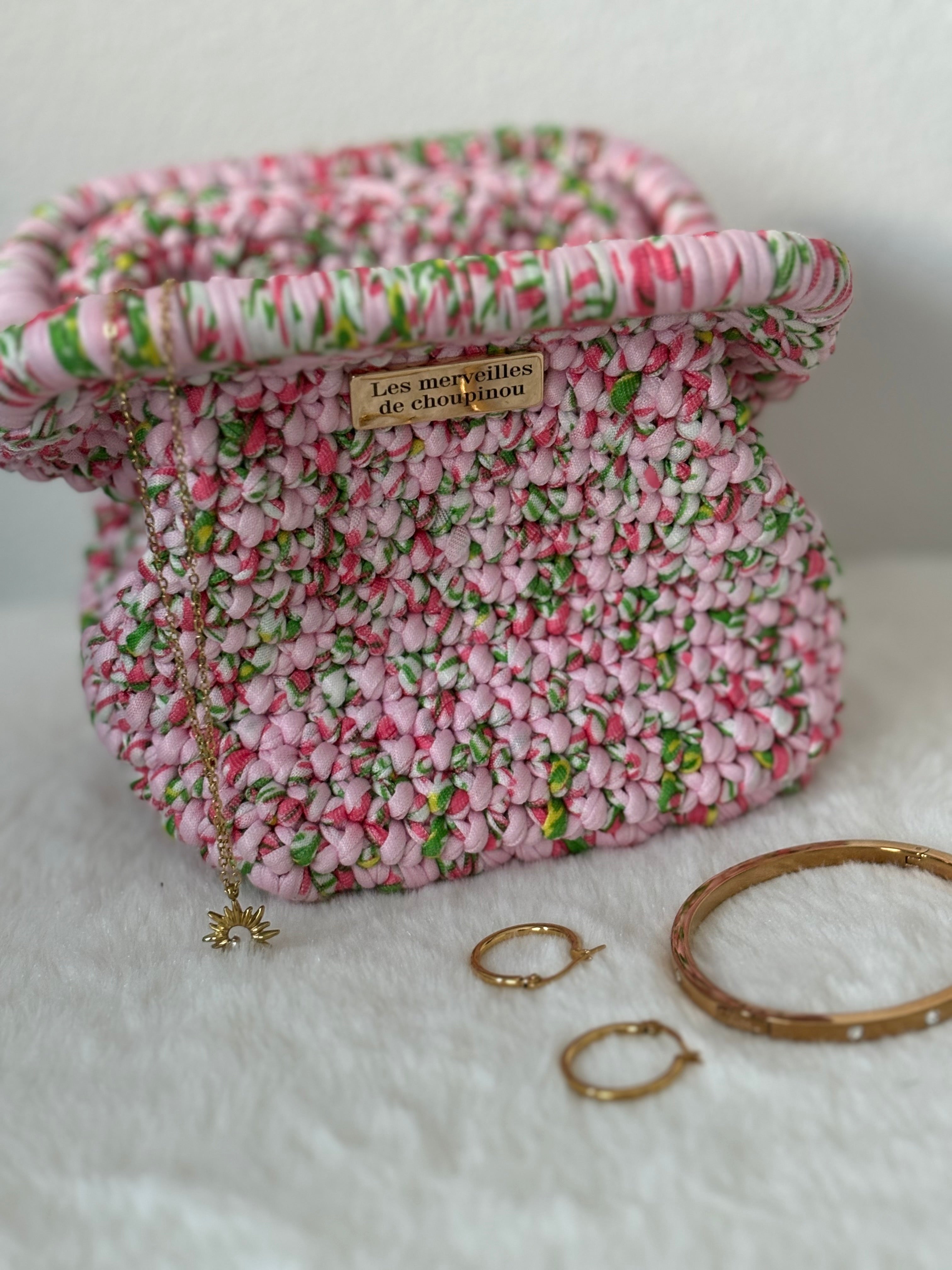Pochette beauté taille XS - " Rose pivoine "