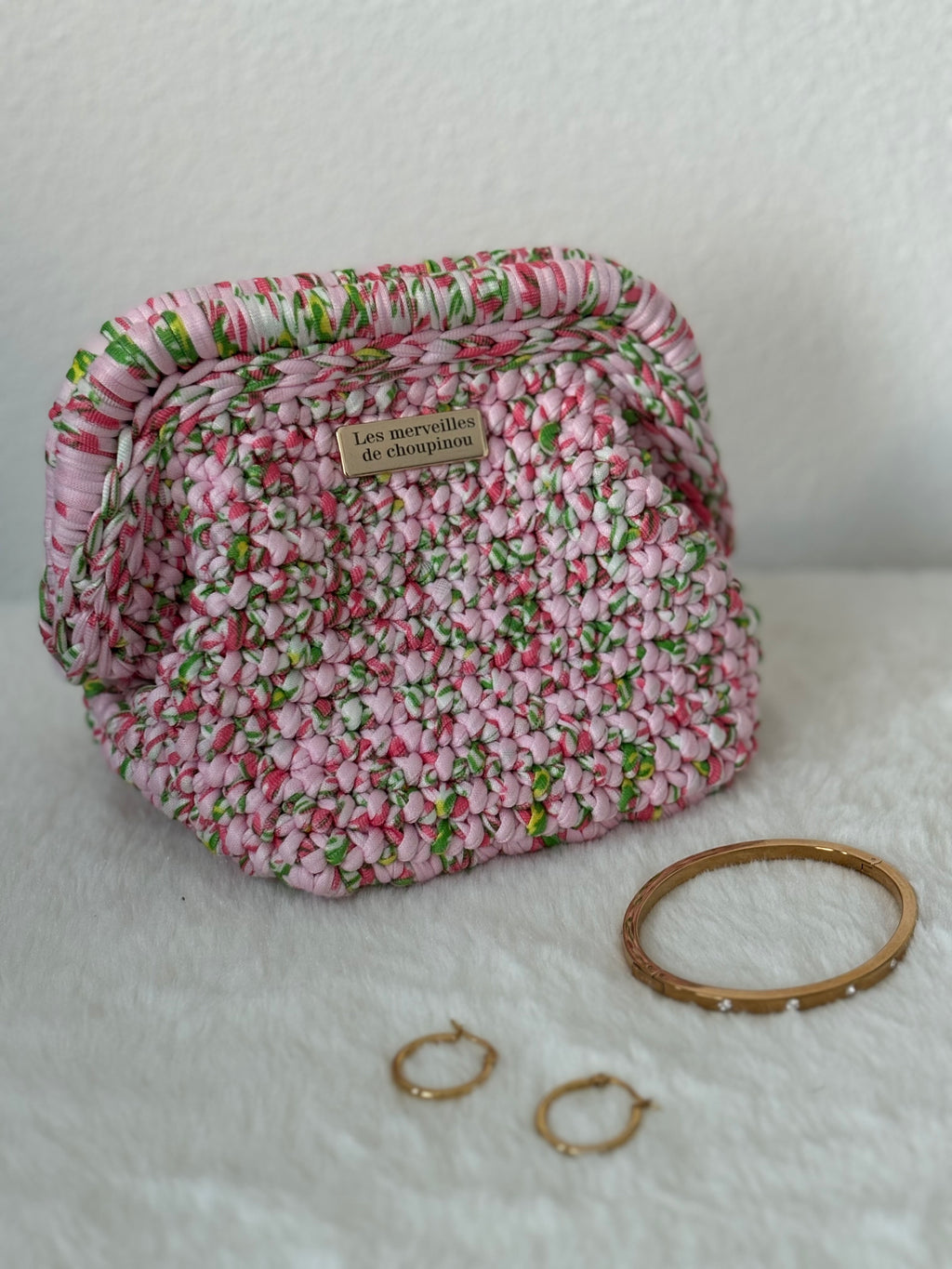 Pochette beauté taille XS - " Rose pivoine "