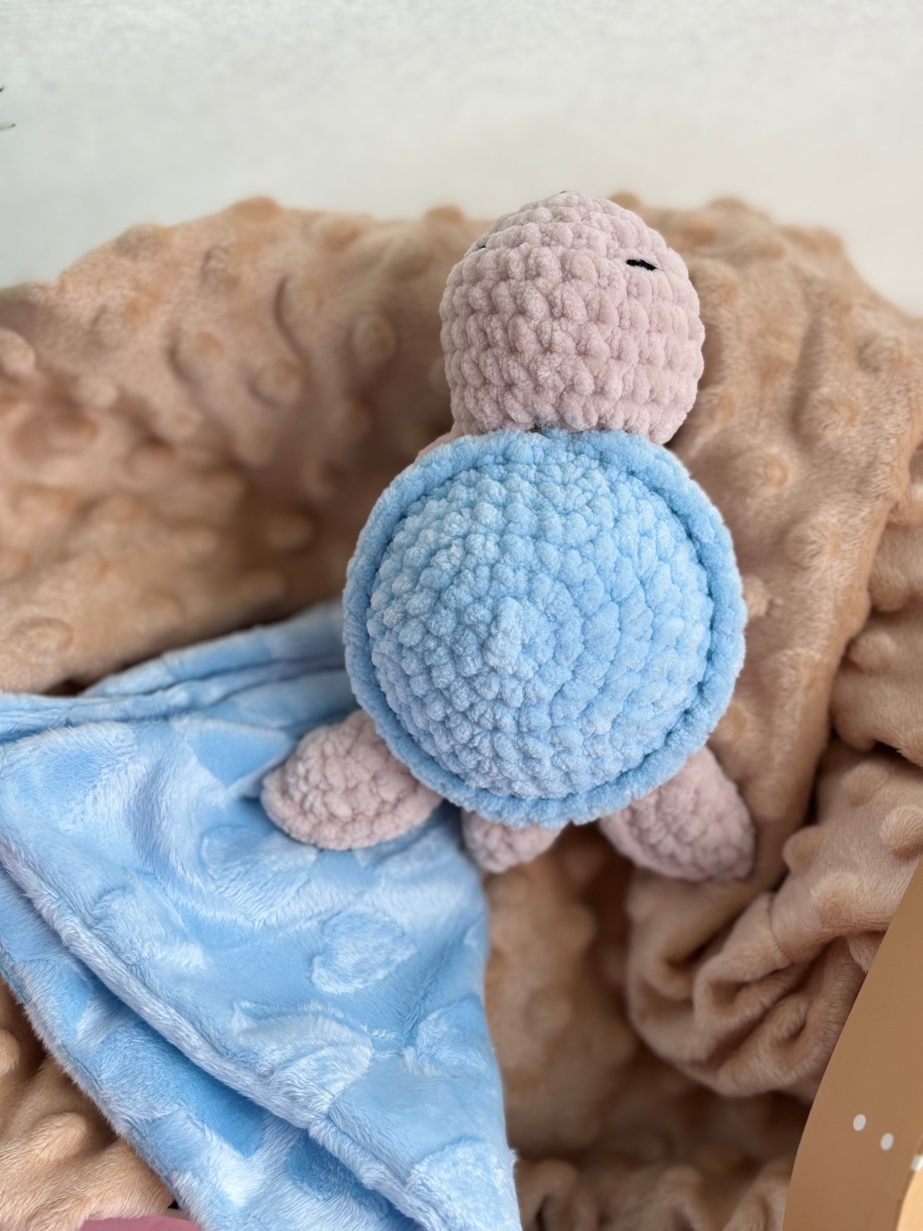 Doudou Tortue Lange - Bleu Ciel