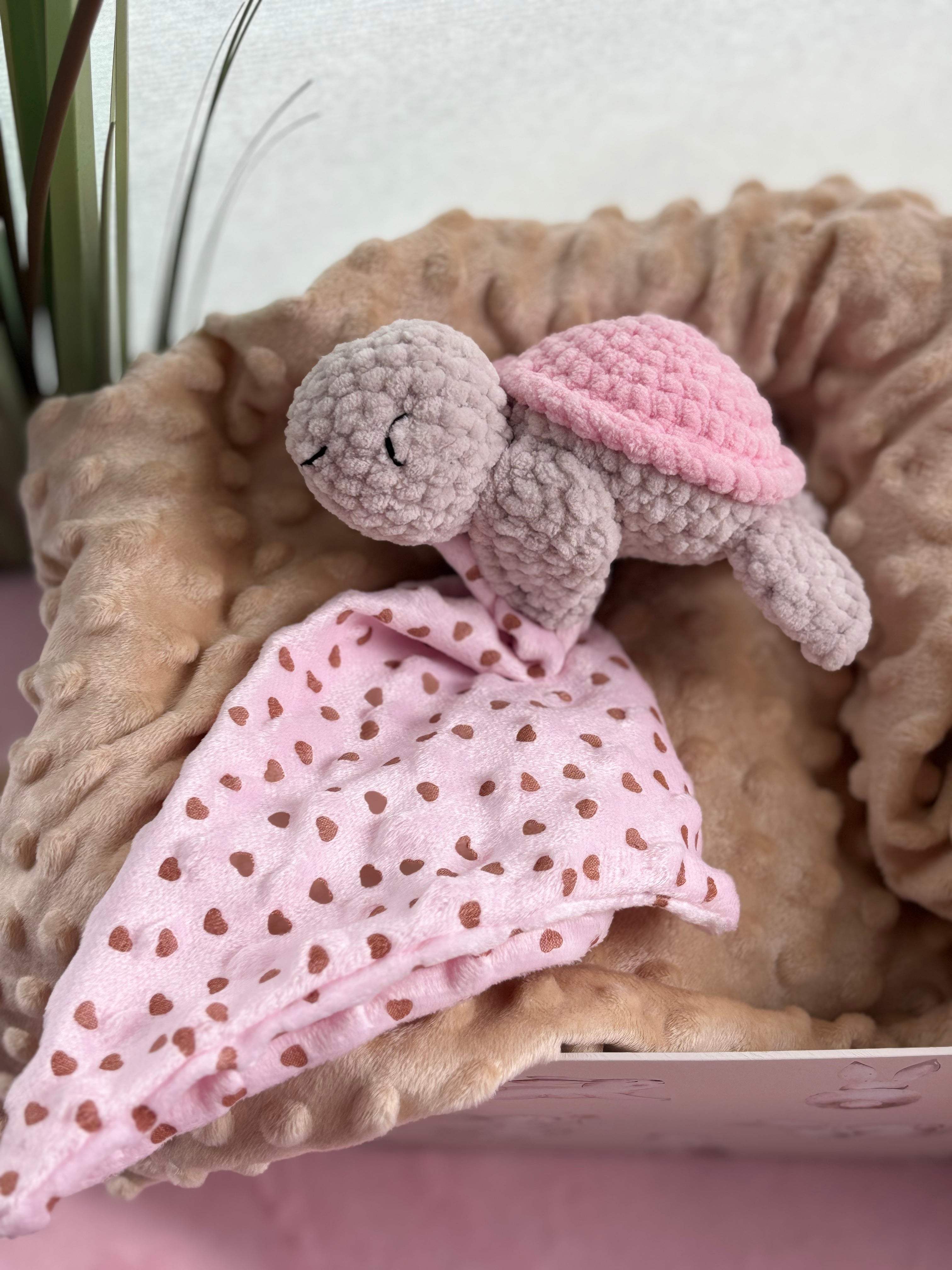 Doudou Tortue Lange - Rose