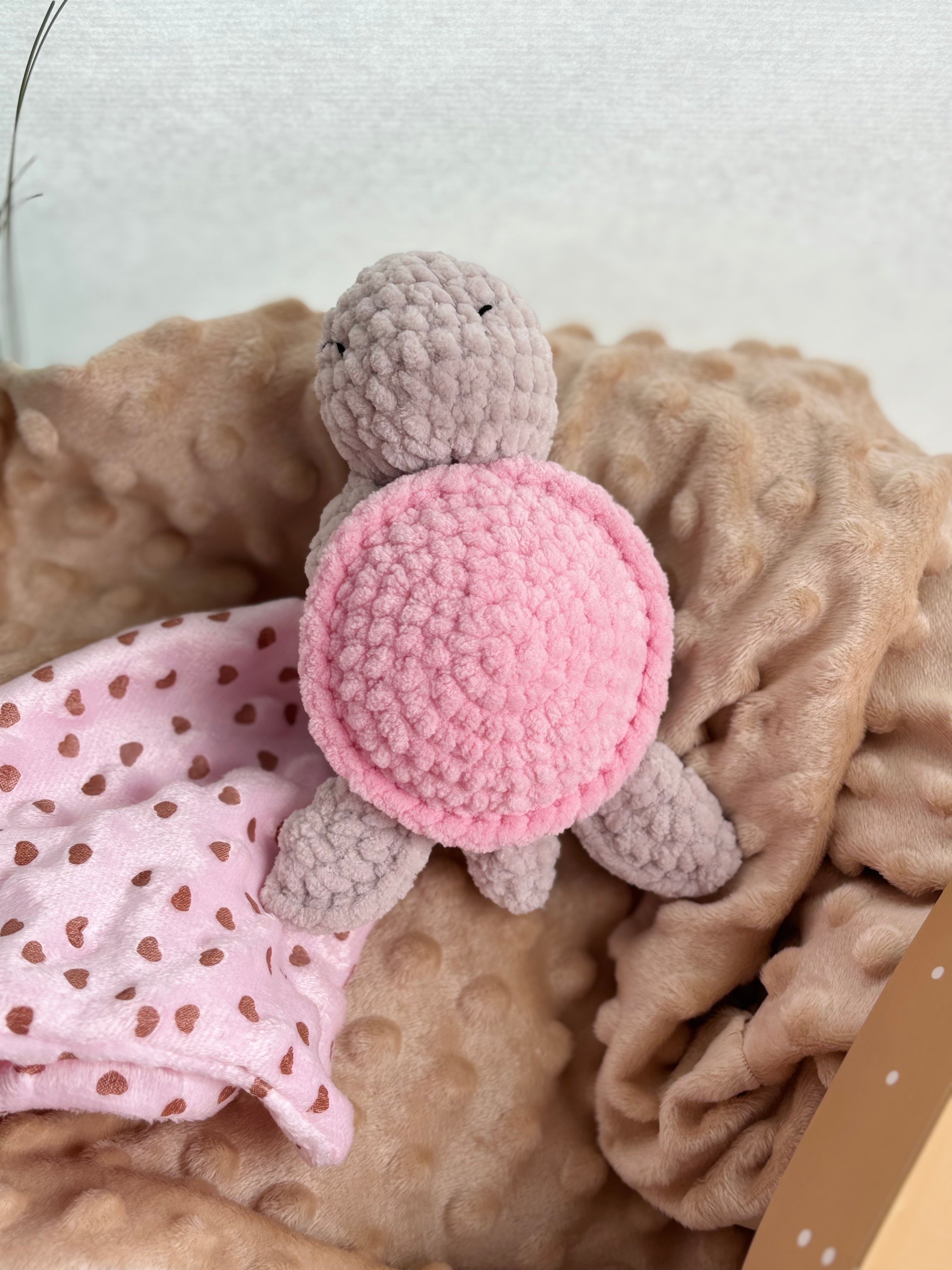 Doudou Tortue Lange - Rose