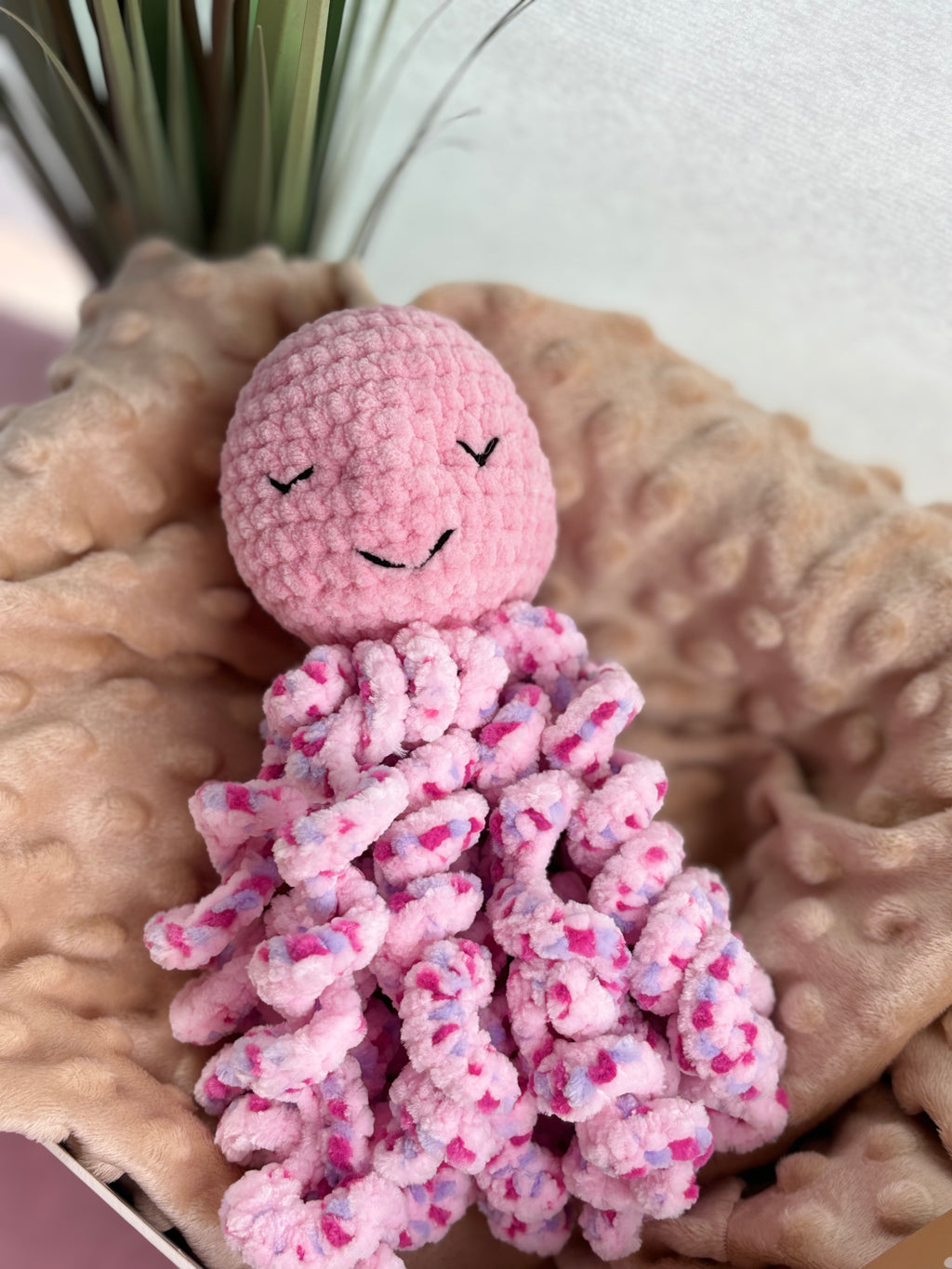 Doudou pieuvre - Rose