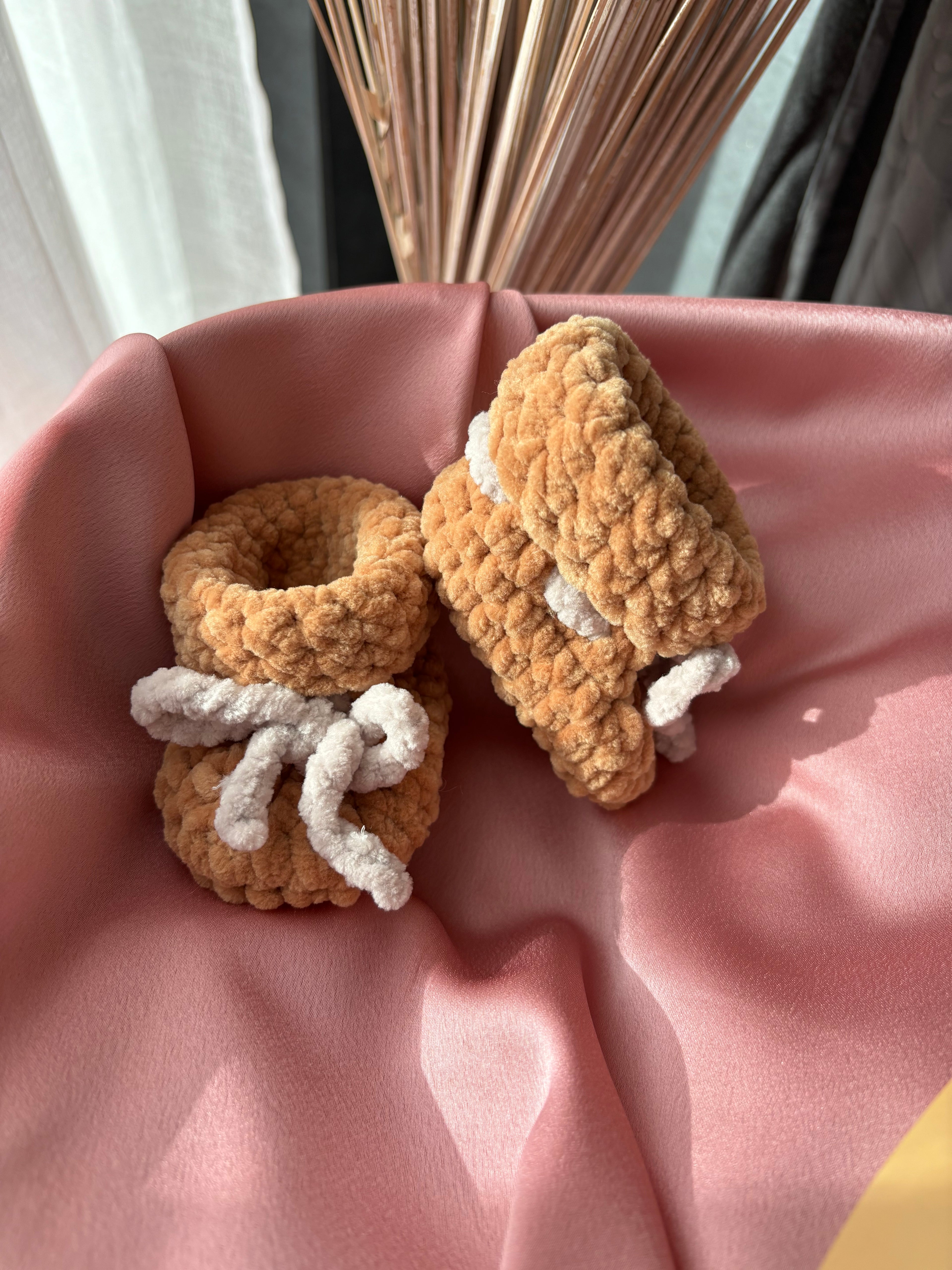 Chaussons bébé 0-3 mois - Nougat