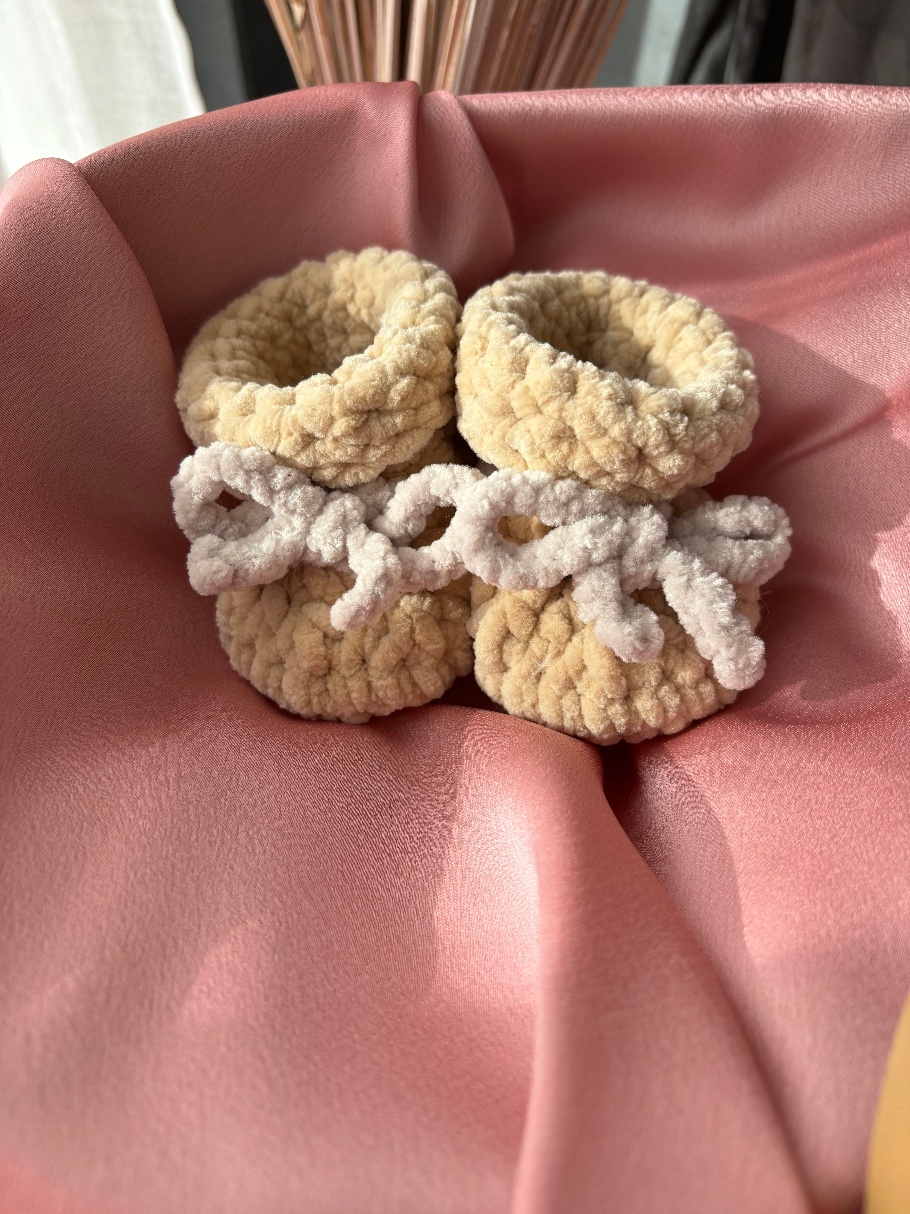 Chaussons bébé 0-3 mois - Beige