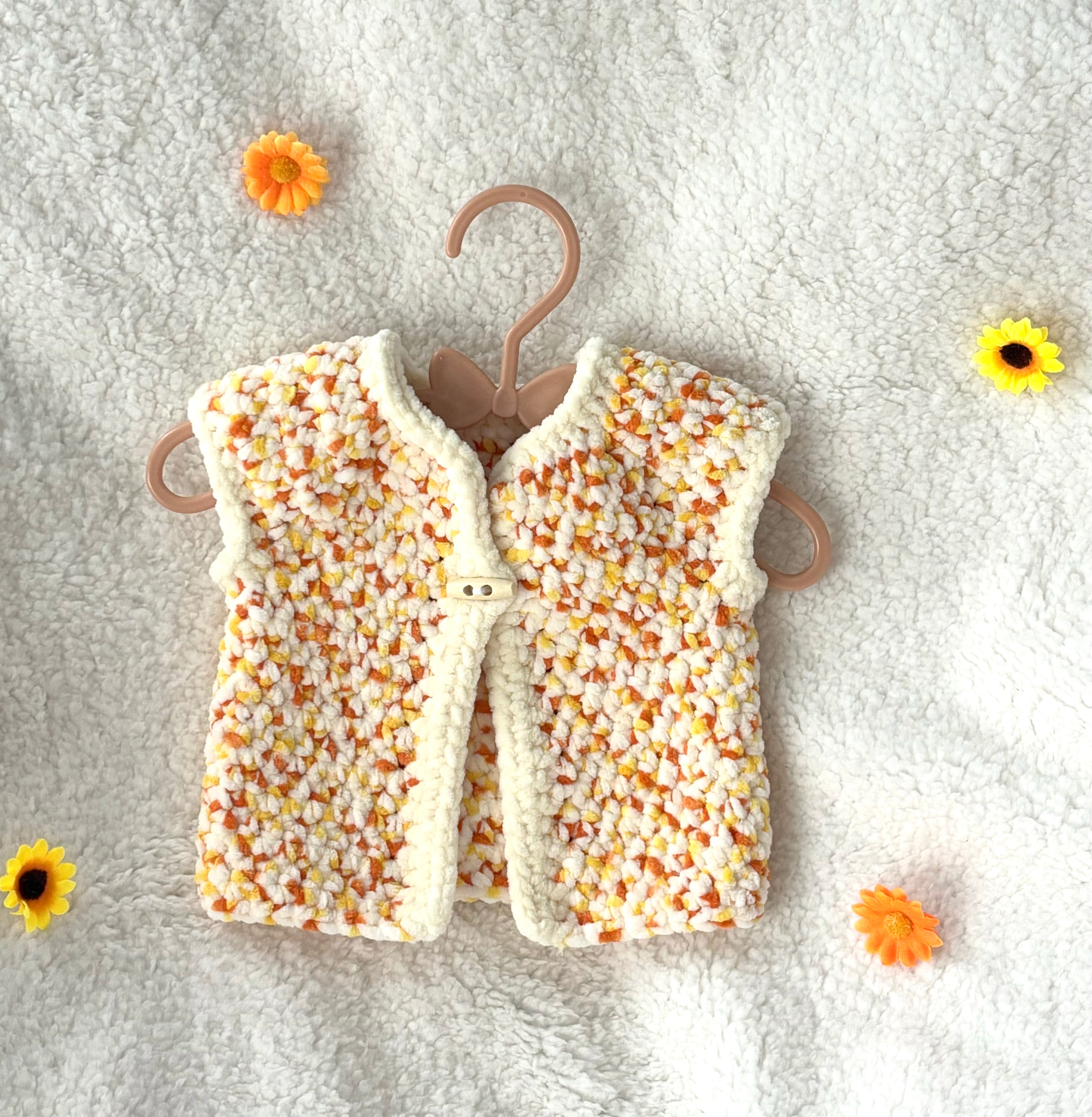 Gilet sans manches 0-3 mois  - couleur beige orange/jaune