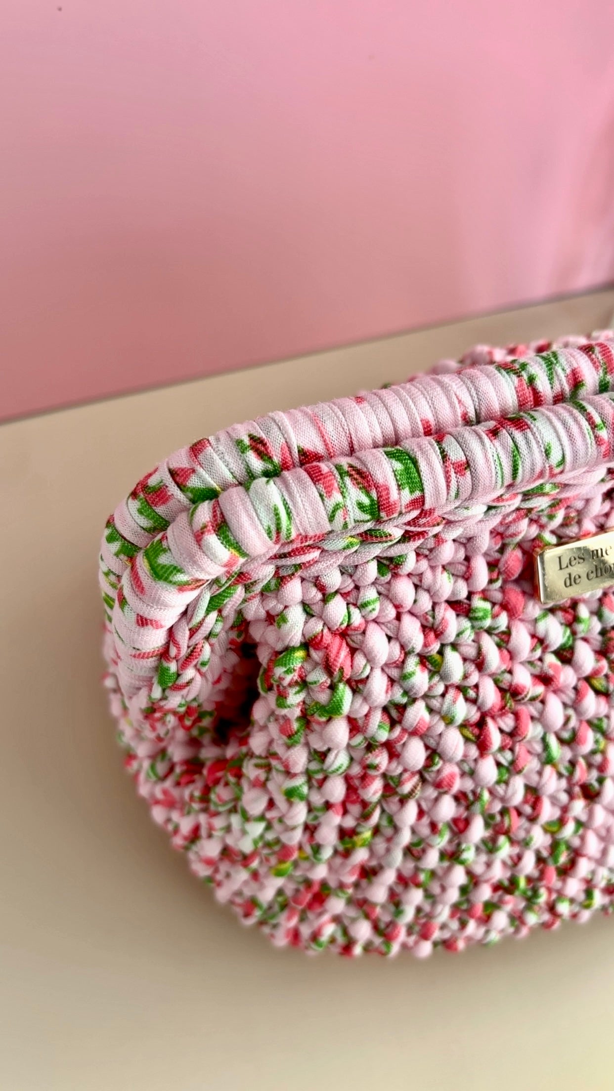Pochette beauté taille M -  "Rose pivoine"