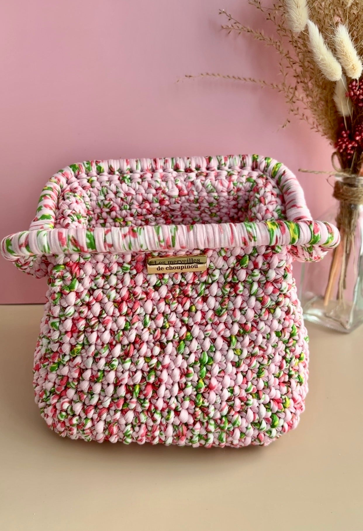 Pochette beauté taille M -  "Rose pivoine"