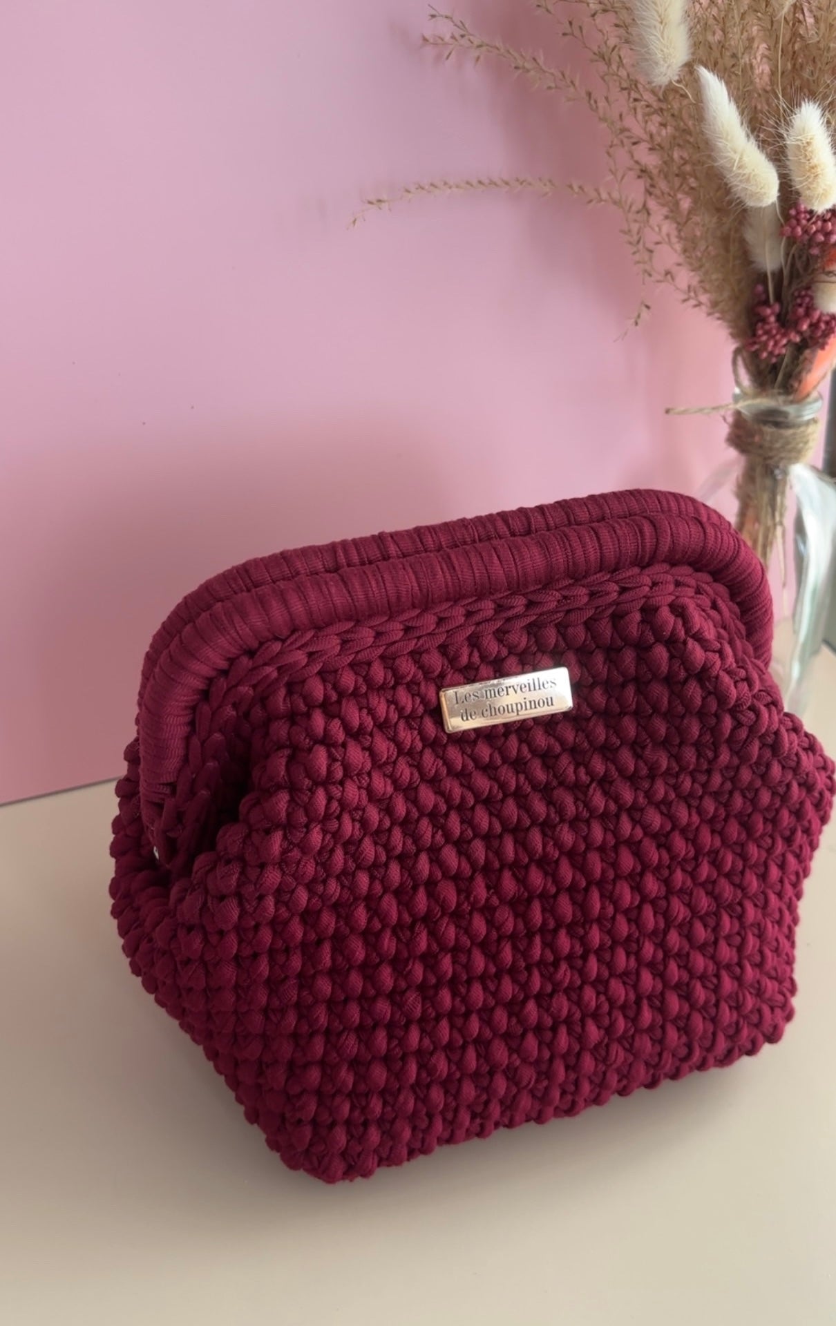 Pochette beauté taille M - " Bordeaux chic "