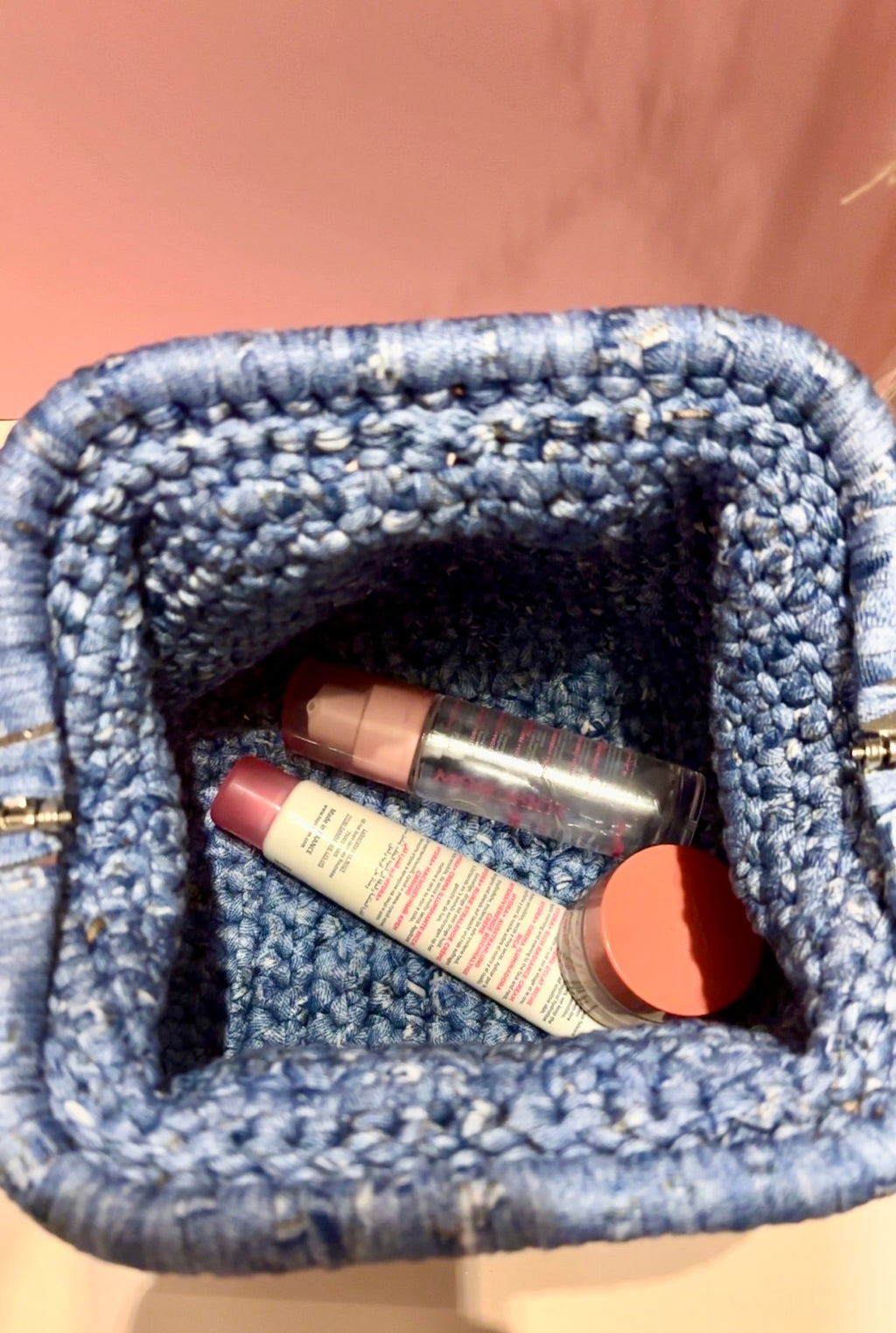 Pochette beauté taille S - " Denim chic "