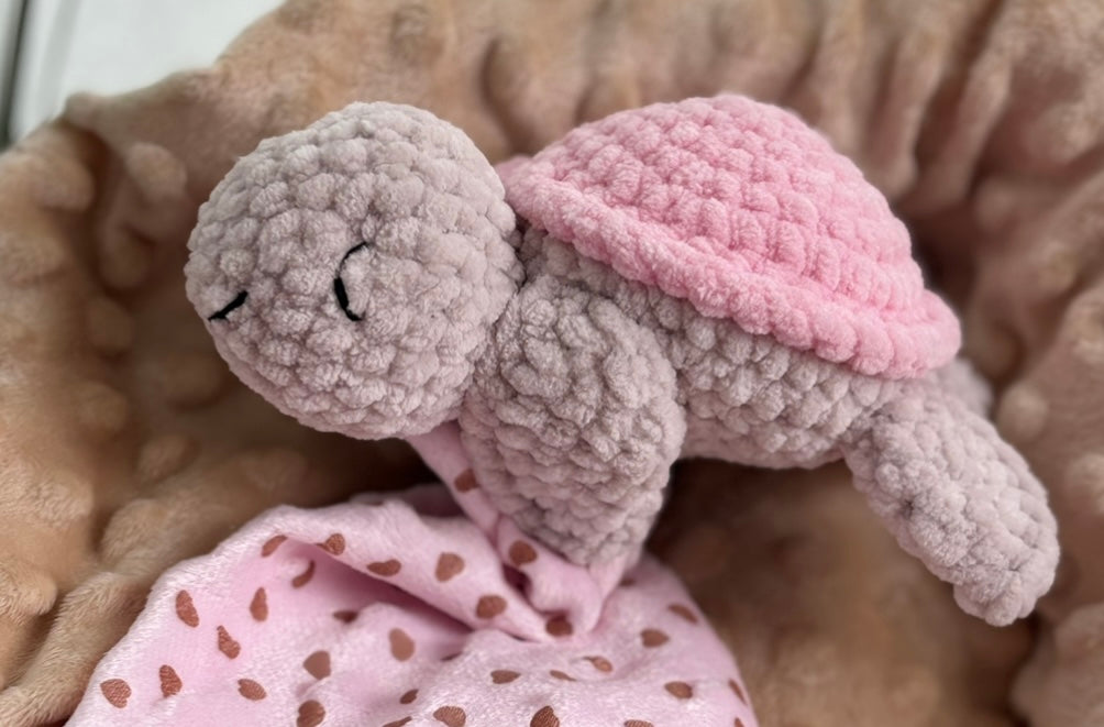 Doudou Tortue Lange - Rose