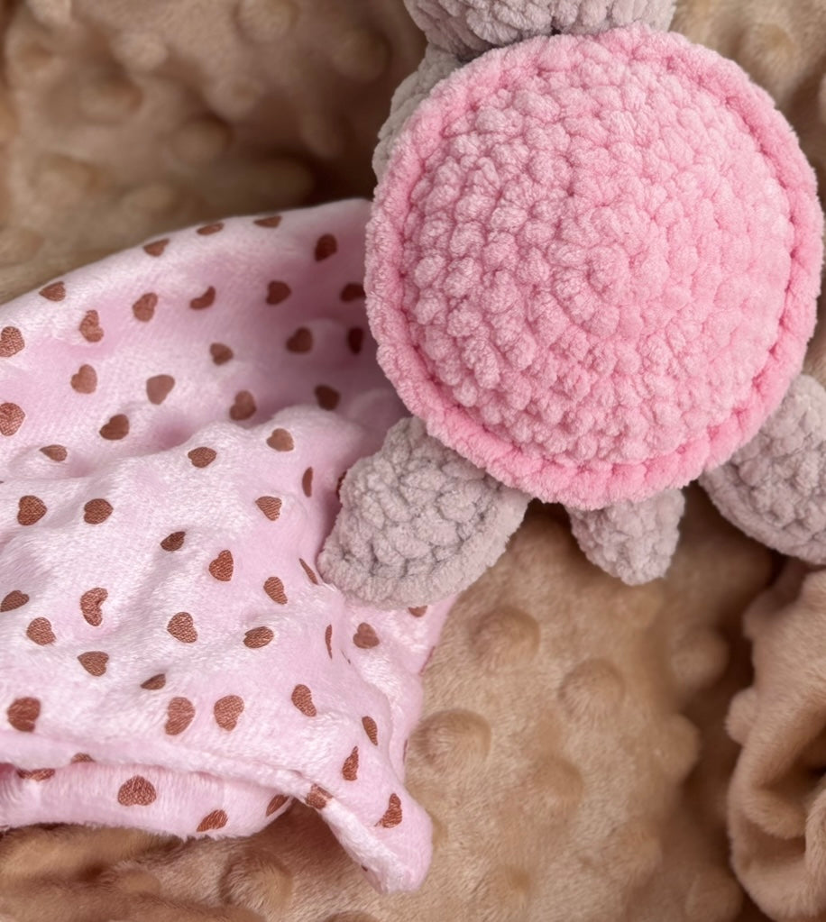 Doudou Tortue Lange - Rose