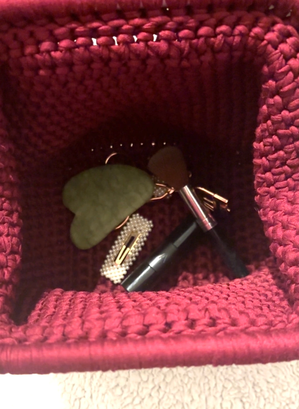 Pochette beauté taille M - " Bordeaux chic "