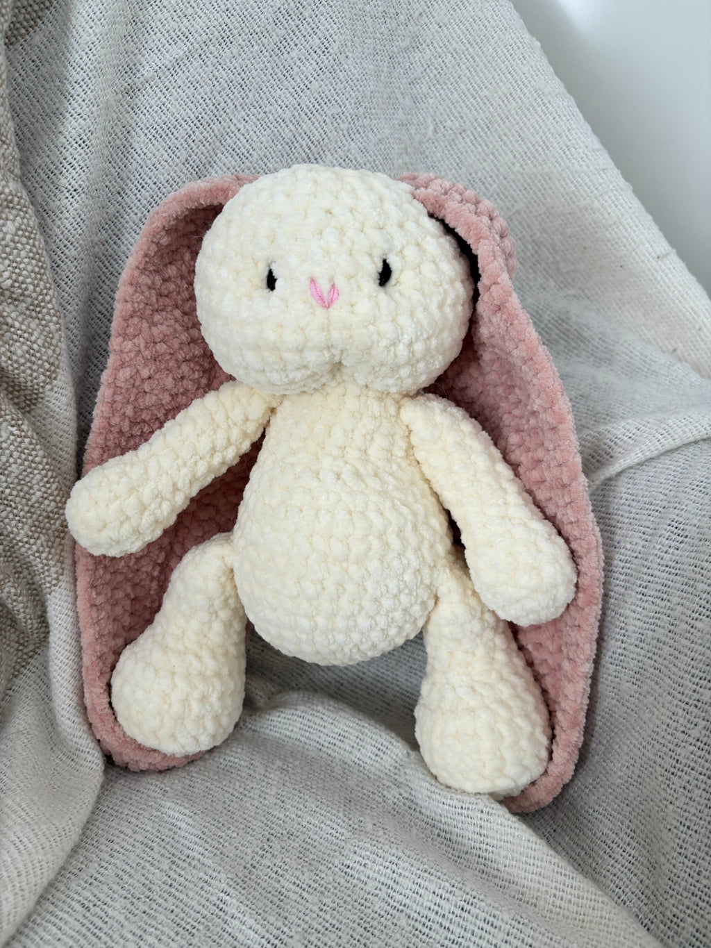 Doudou lapin - Crème & Rose Poudre