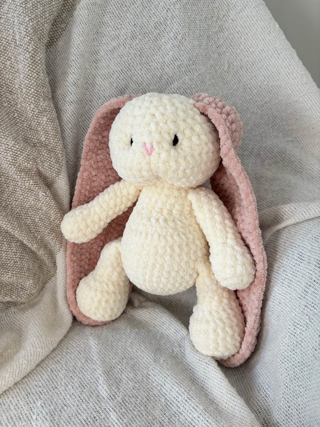 Doudou lapin - Crème & Rose Poudre