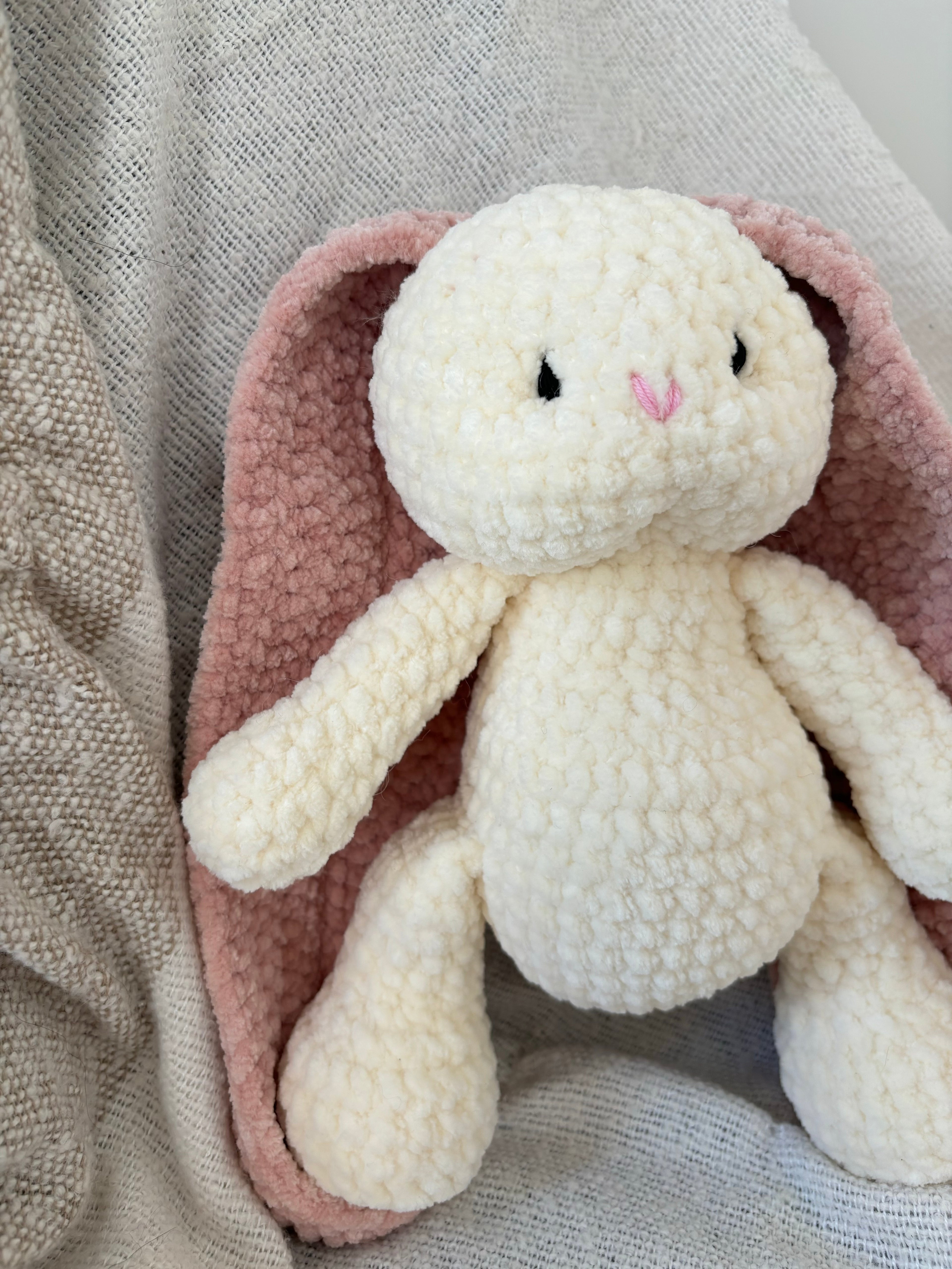 Doudou lapin - Crème & Rose Poudre