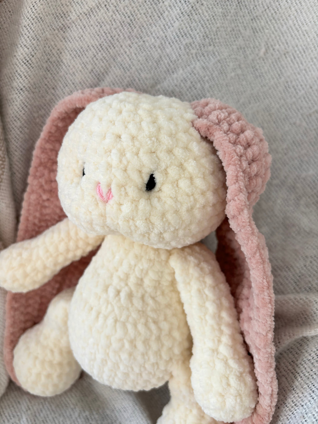 Doudou lapin - Crème & Rose Poudre