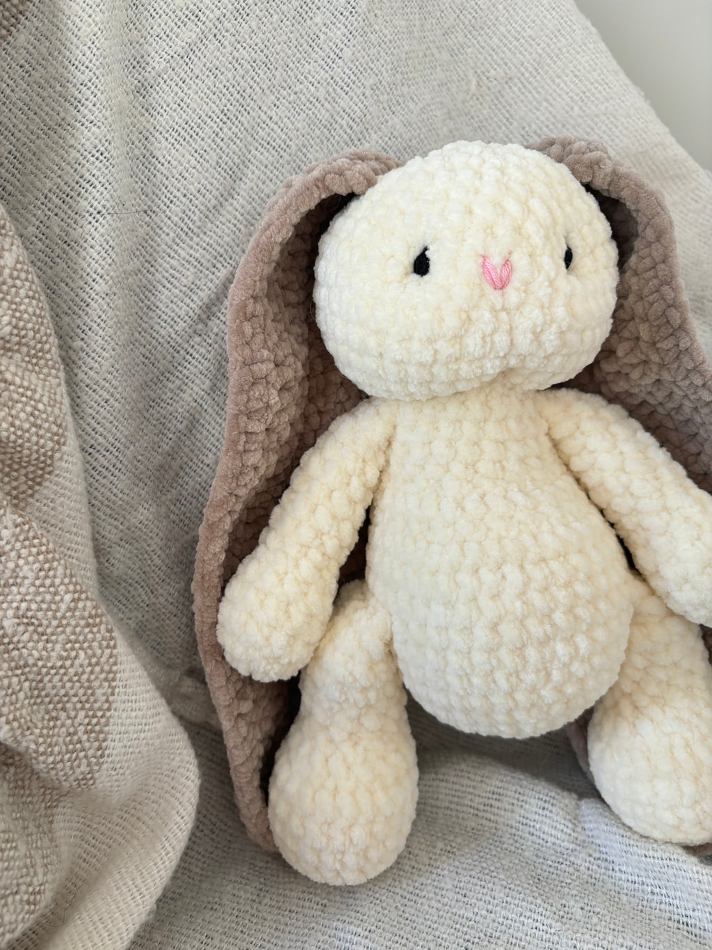 Doudou lapin - Crème & Taupe