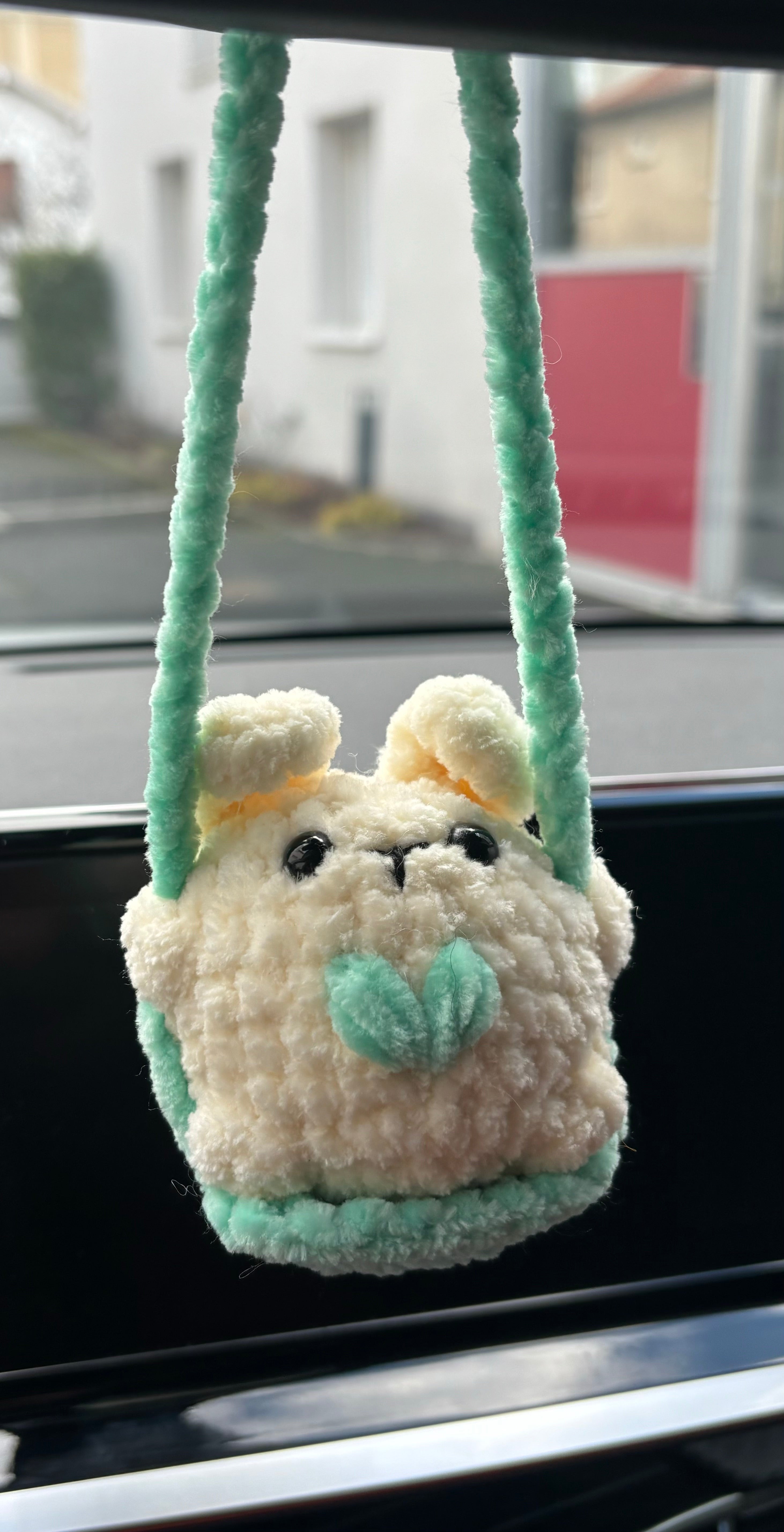 Décoration de rétroviseur - Lapin coeur