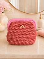 Grande pochette beauté - " Petit noeud rosé"