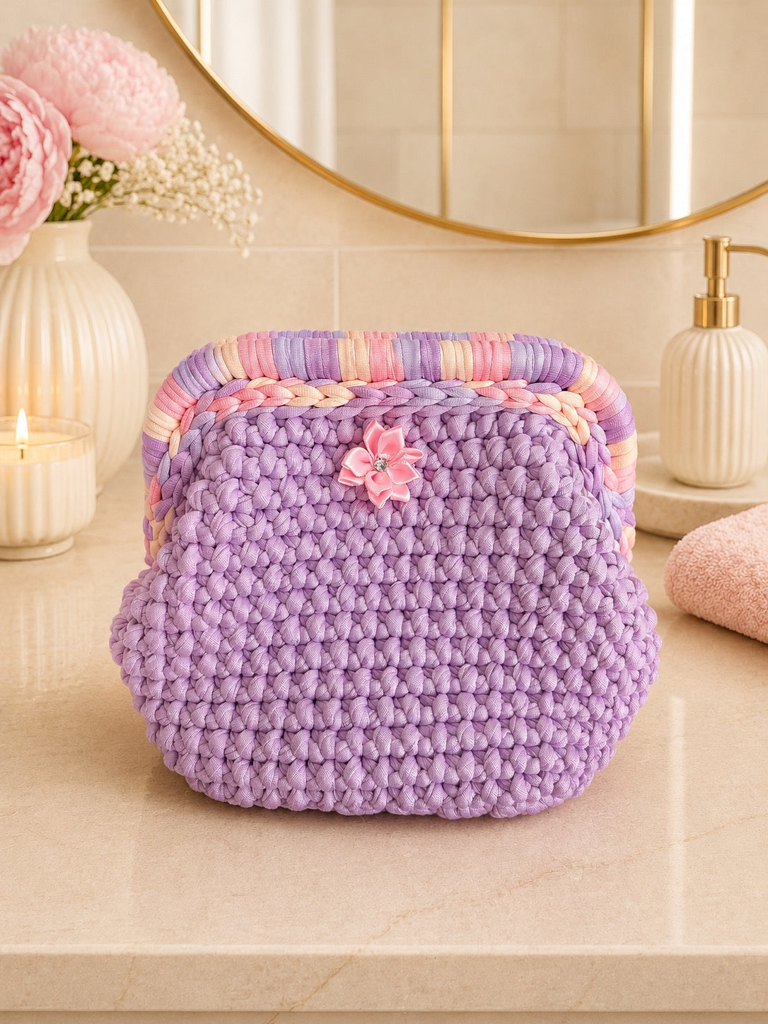 Petite pochette beauté - " Lilas enchanté "
