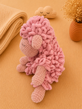 Doudou pour bébé, rose, laine douce