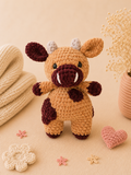 Peluche marron vache conforme norme CE de face